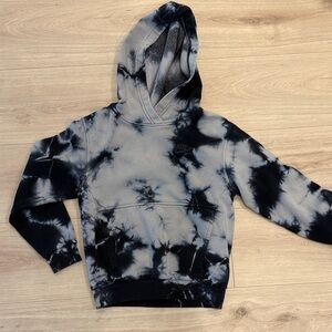 Nike Kids Hoodie - Black and Gray Tie-Dye